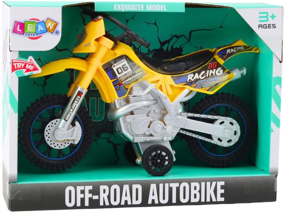 Lean Toys Žaislinis krosinis motociklas su šviesomis ir garsais, 27 x 16.5 x 9.5 cm