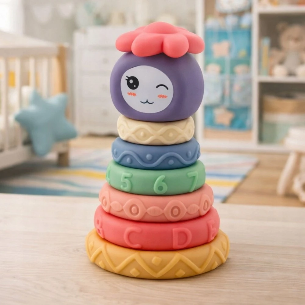 Lean Toys Minkšta sensorinė piramidė 8 dalių