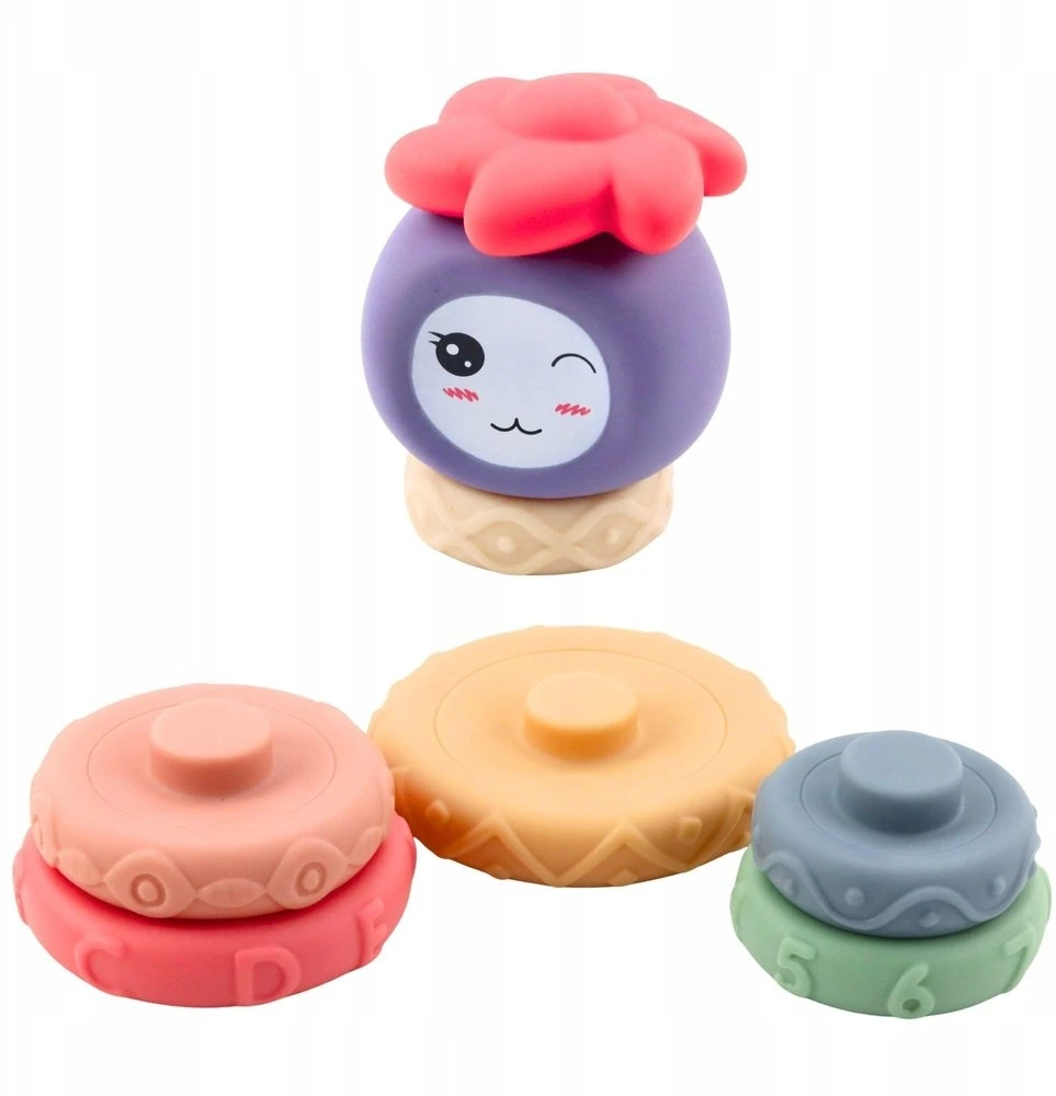 Lean Toys Minkšta sensorinė piramidė 8 dalių