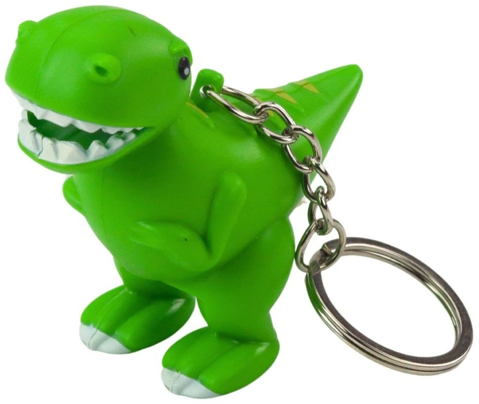 Lean Toys Dinozauras LED Raktų Pakabukas su Garsu, 6x5.5 cm