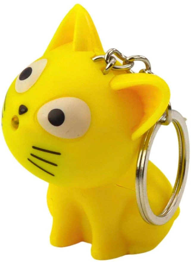 Lean Toys Raktų pakabukas su LED ir garsu, katės formos, 5.5 x 4 cm