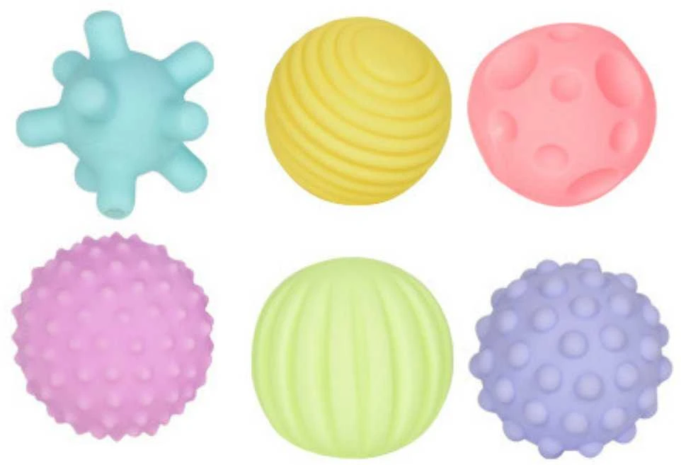 Lean Toys Sensoriniai kamuoliukai kūdikiams 6vnt