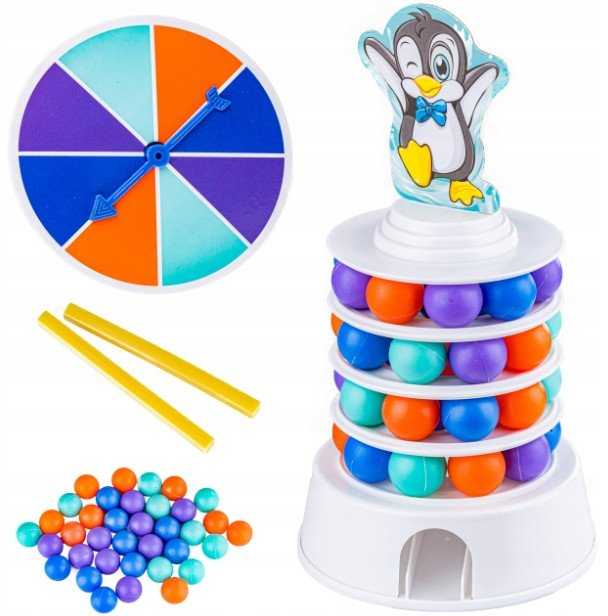 Lean Toys LeanToys Stalo žaidimas „Pingvinai ant bokšto“ nuo 3 metų