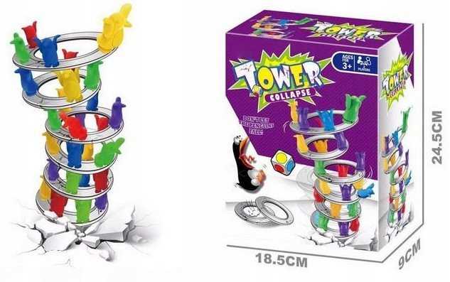 Lean Toys LeanToys Stalo žaidimas „Pingvinai ant bokšto“ nuo 3 metų