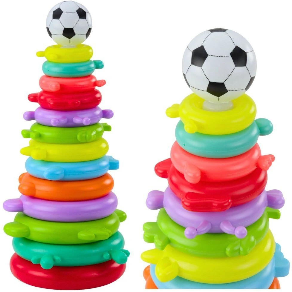Lean Toys Piramidė dėlionė su kamuoliuku ir lipdukais 42.5x18 cm