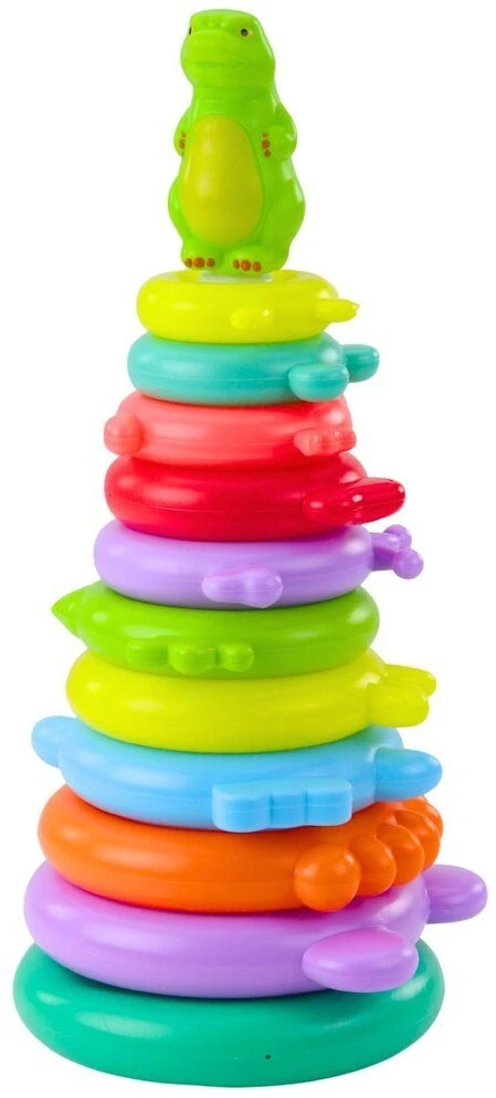 Dėlionė Lean Toys Piramidė su dinozauru ir lipdukais, 12 dalių