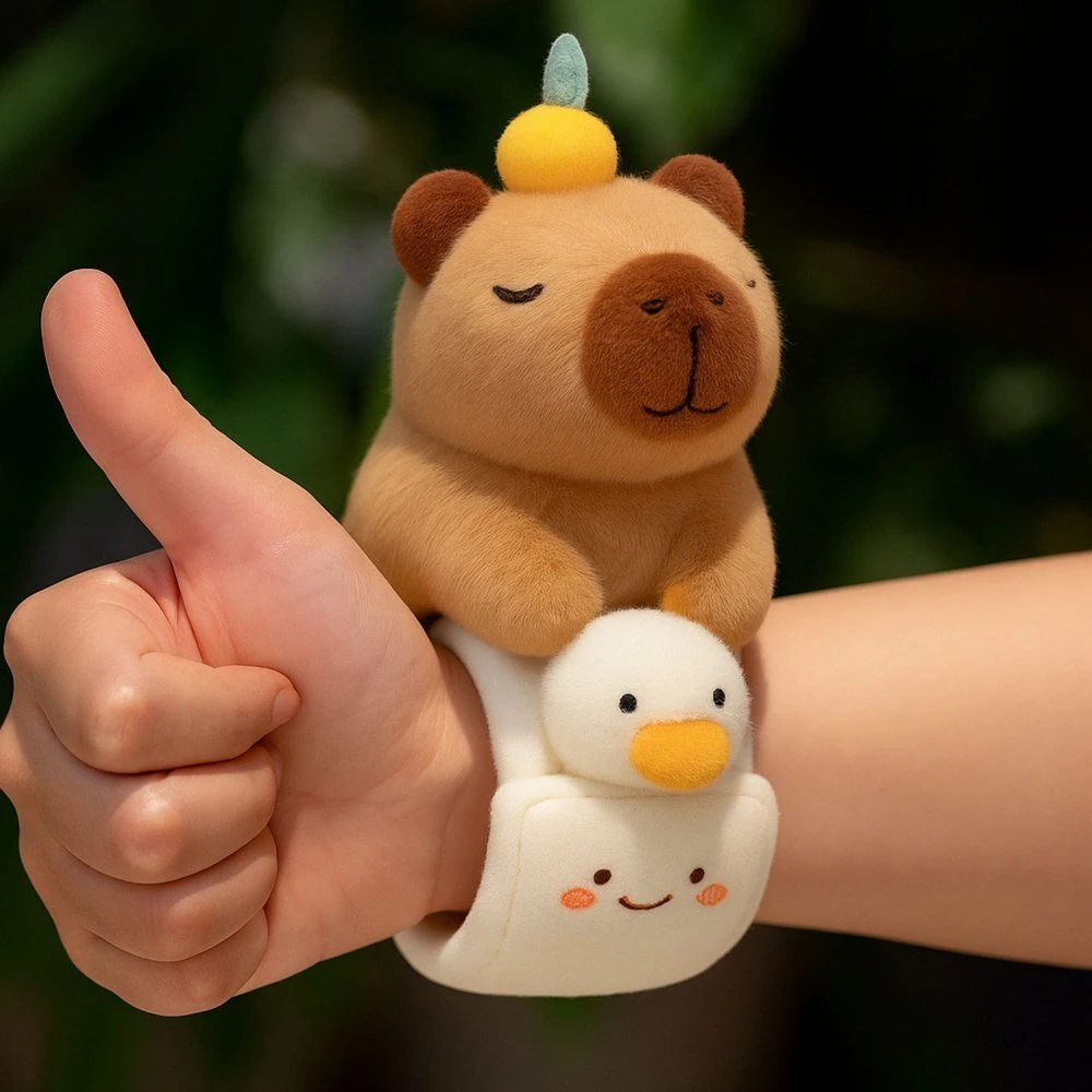 Lean Toys Pliušinis apyrankė su kapibara ir žąsiuku, 23 cm