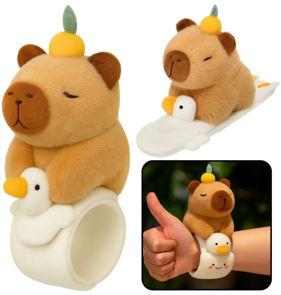 Lean Toys Pliušinis apyrankė su kapibara ir žąsiuku, 23 cm