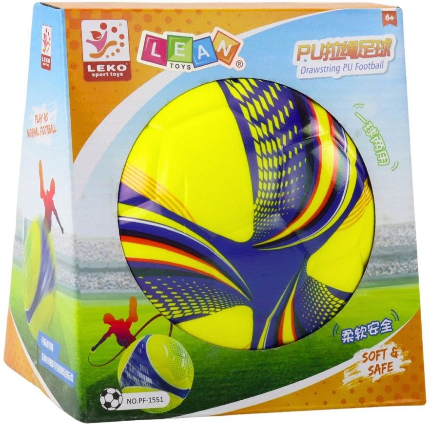 Lean Toys Minkštas kamuolys su virvele 14 cm