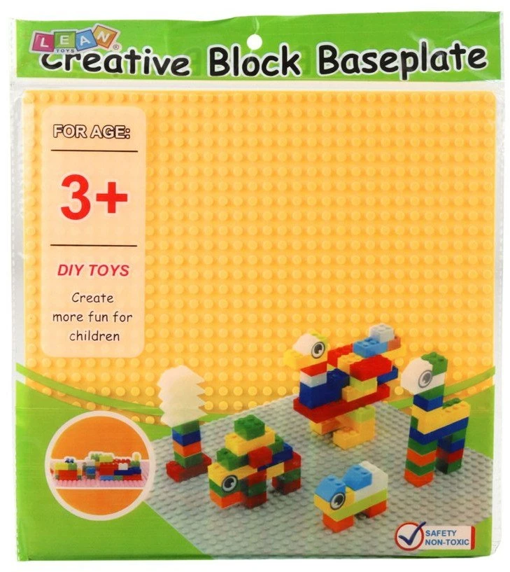 Lean Toys Geltona Konstruktoriaus plokštė 25.5x25.5 cm