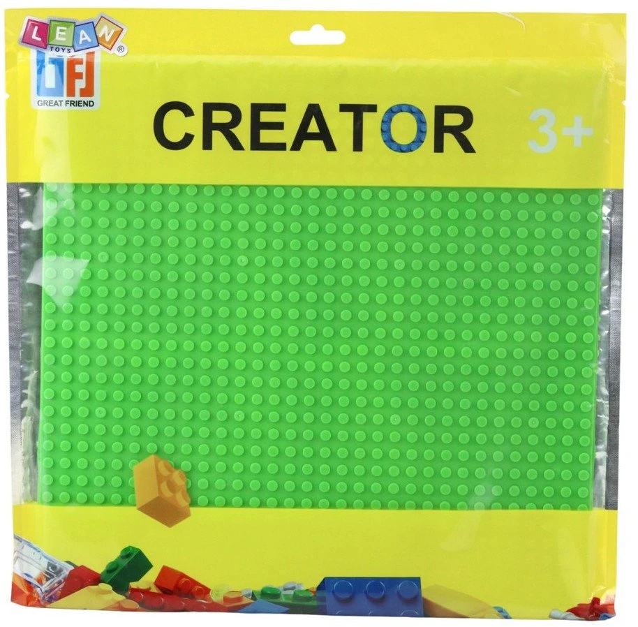 Lean Toys Žalias konstravimo pagrindas 25.5x25.5 cm