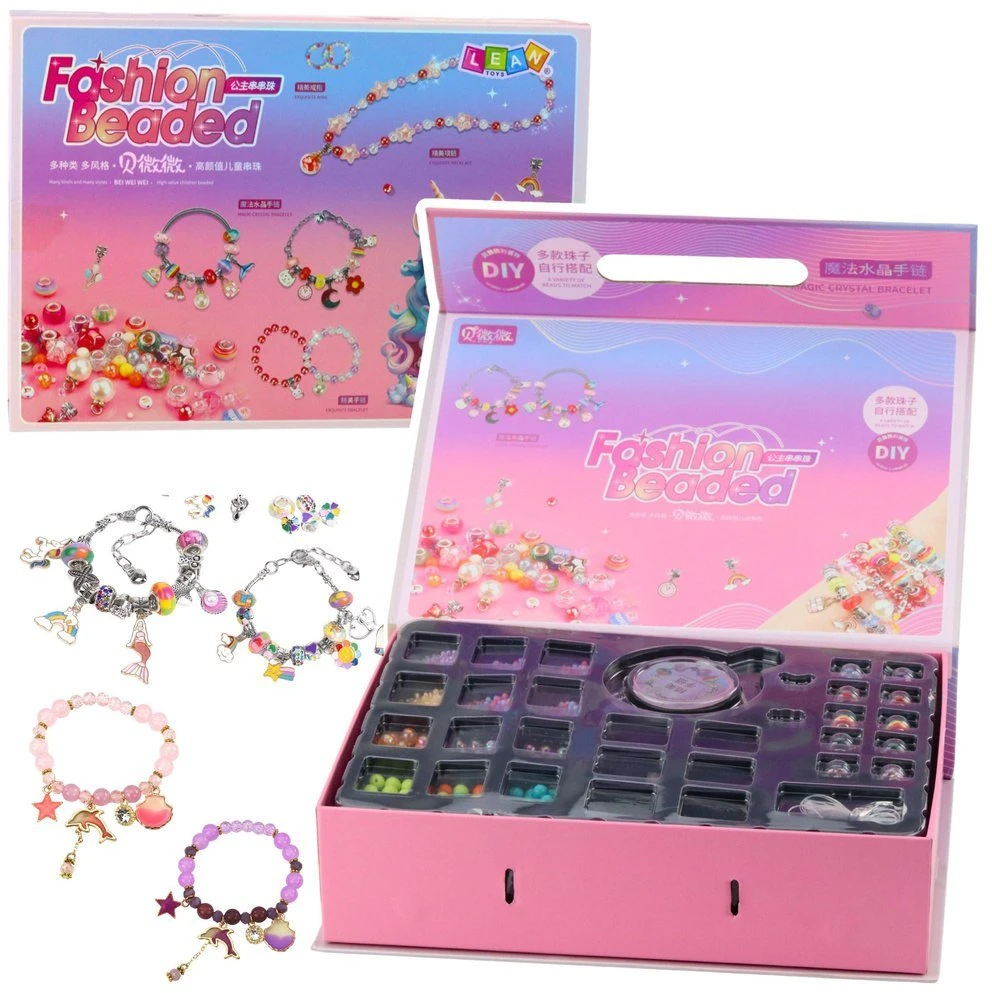 Lean Toys Karoliukų ir Pakabukų Rinkinys Papuošalų Kūrimo Rinkinys
