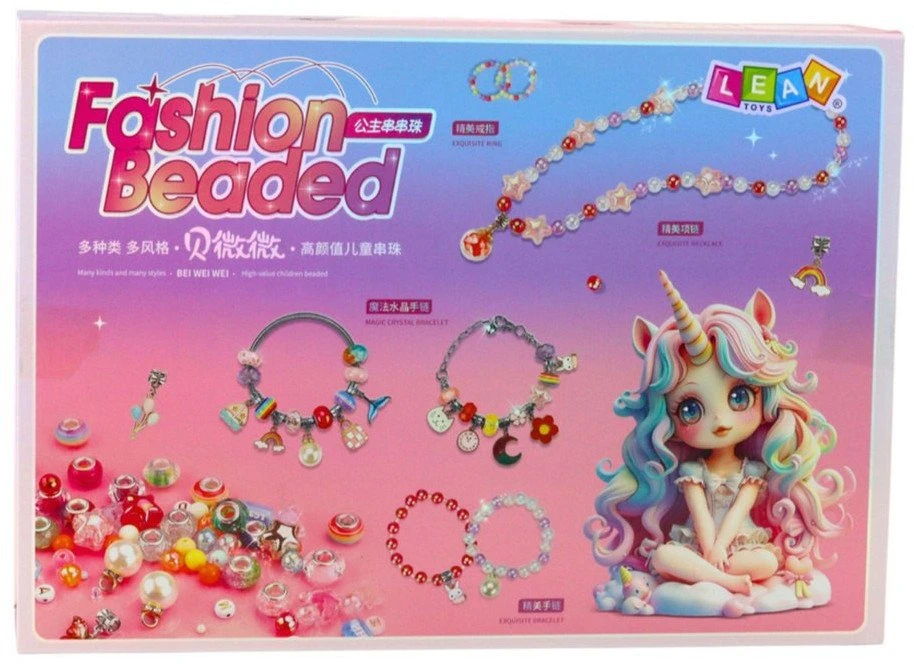 Lean Toys Karoliukų ir Pakabukų Rinkinys Papuošalų Kūrimo Rinkinys