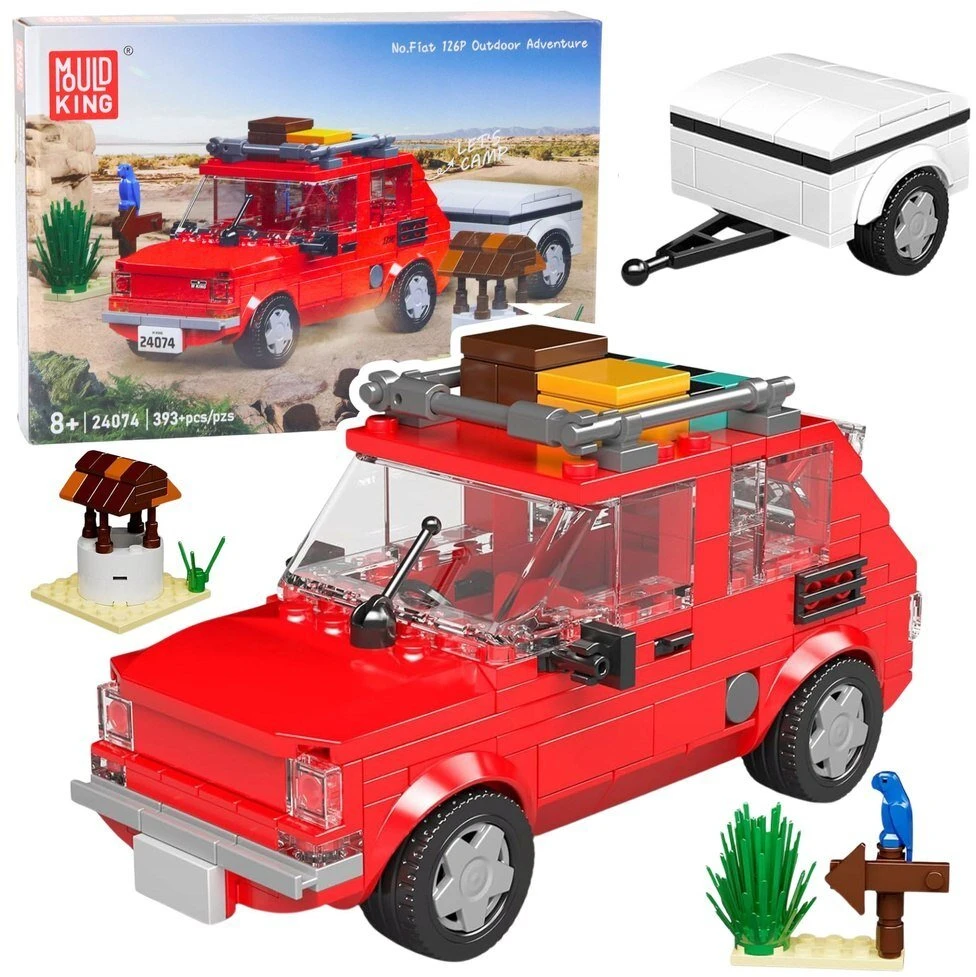 Lean Toys Konstruktorius Mold King Fiat 126 su priekaba 1:24 393 det.