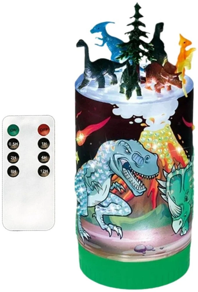 Lean Toys Vaikiška LED Lempa su Dinozaurais ir Nuotoliniu Valdymu