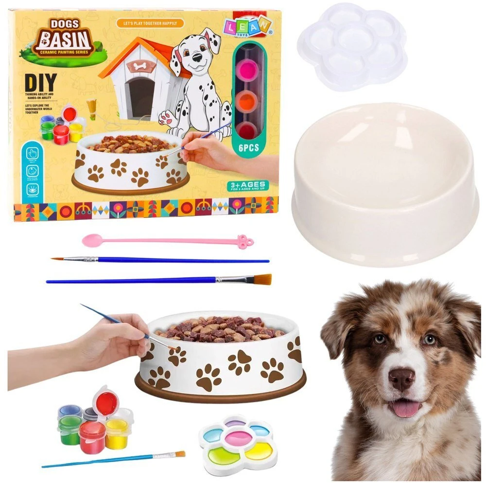 Lean Toys Šuns Dubenėlio Dažymo Rinkinys 6 dalys