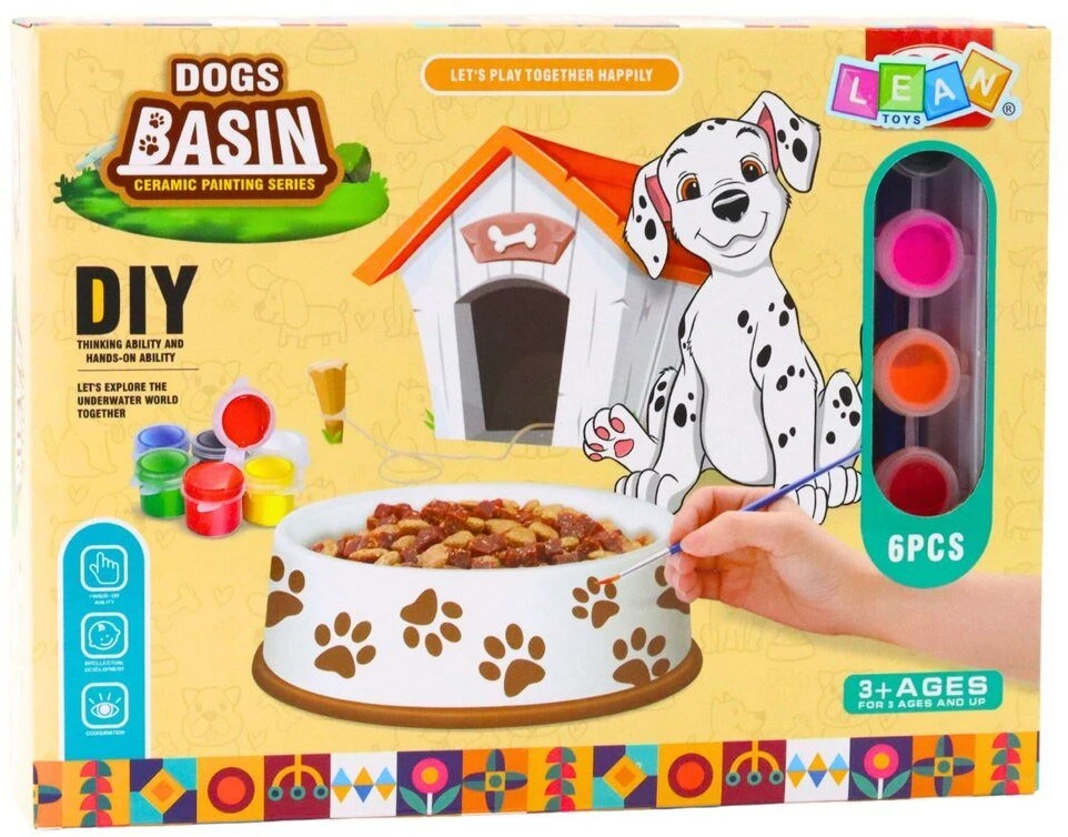 Lean Toys Šuns Dubenėlio Dažymo Rinkinys 6 dalys