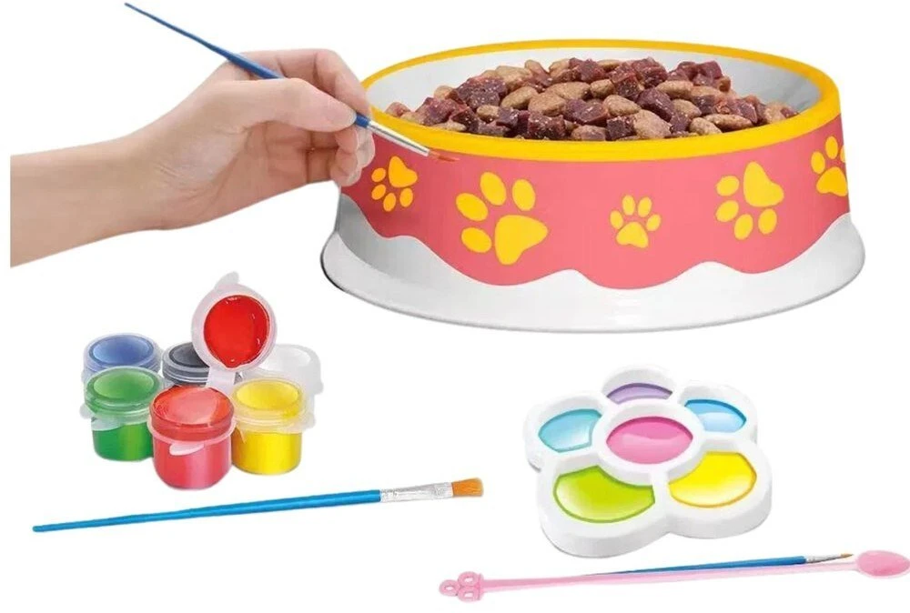 Lean Toys Vaikiškas dažymo rinkinys katės dubeniui 13.5 cm, 6 dalys