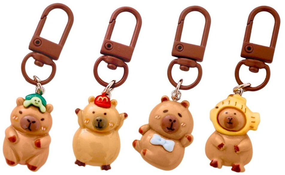 Lean Toys Mini kapibara raktų pakabukų rinkinys, 4 vnt.