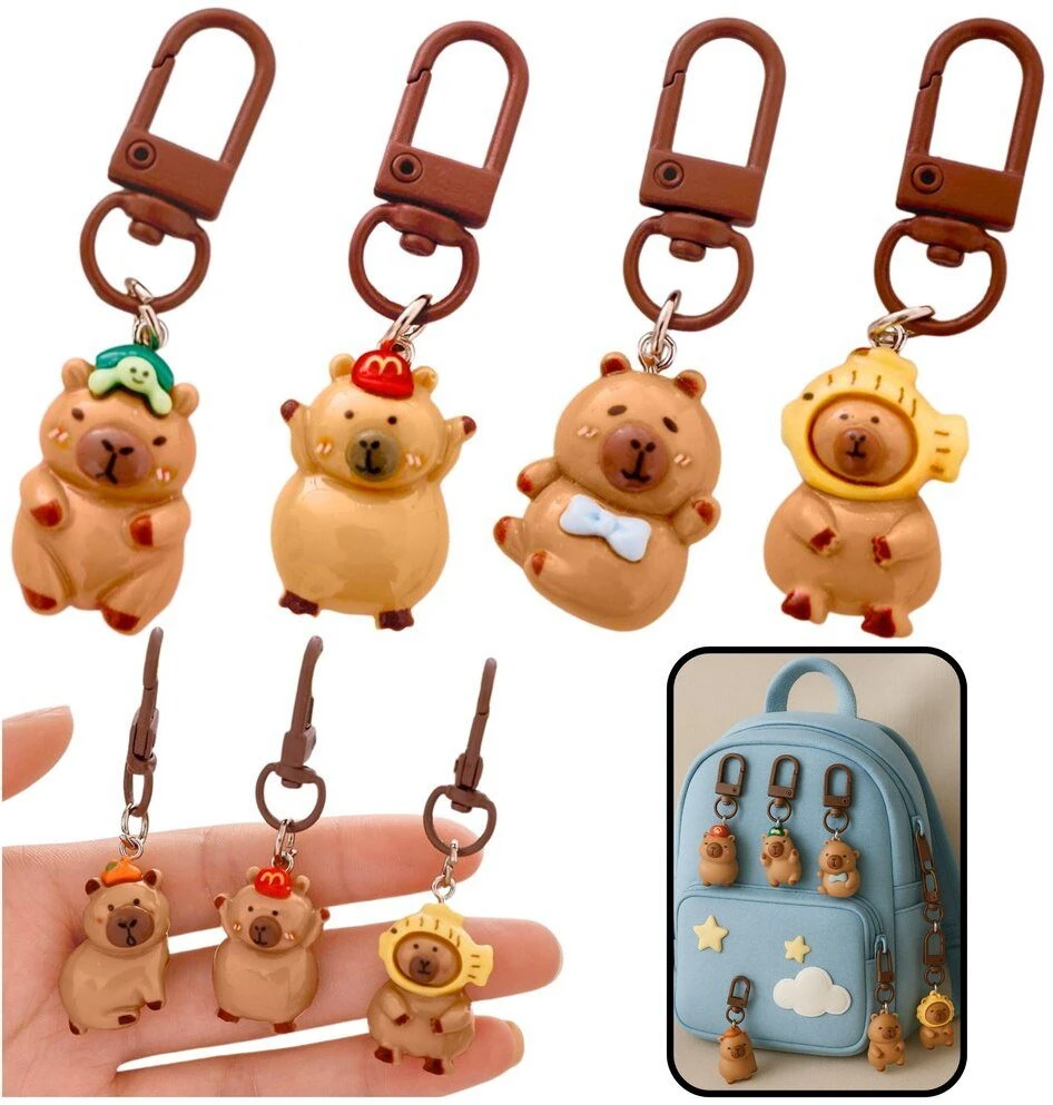 Lean Toys Mini kapibara raktų pakabukų rinkinys, 4 vnt.