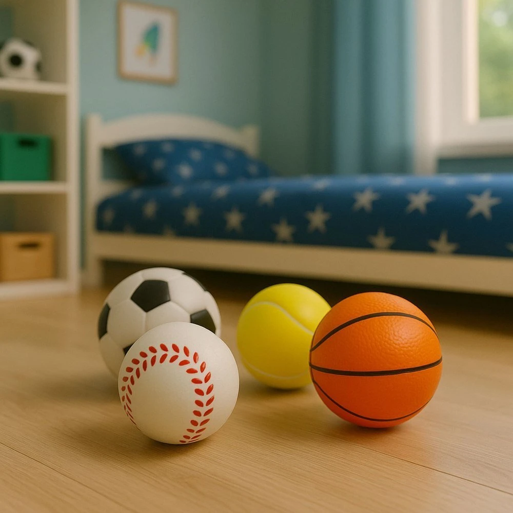 Lean Toys Putplasčio sportinių kamuolių rinkinys 6 cm 4 vnt.