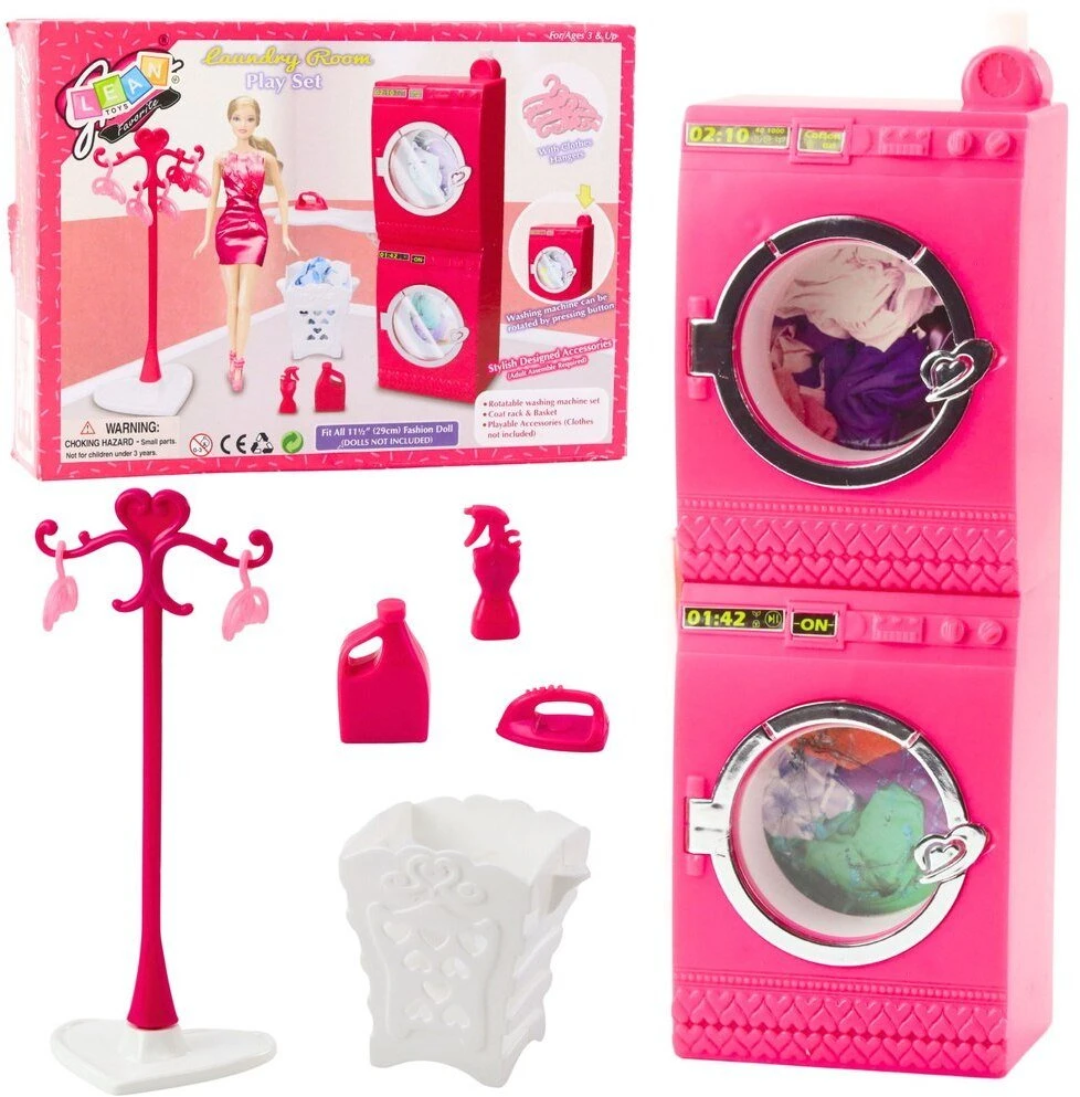 Lean Toys Skalbimo kambario rinkinys lėlėms 29 cm