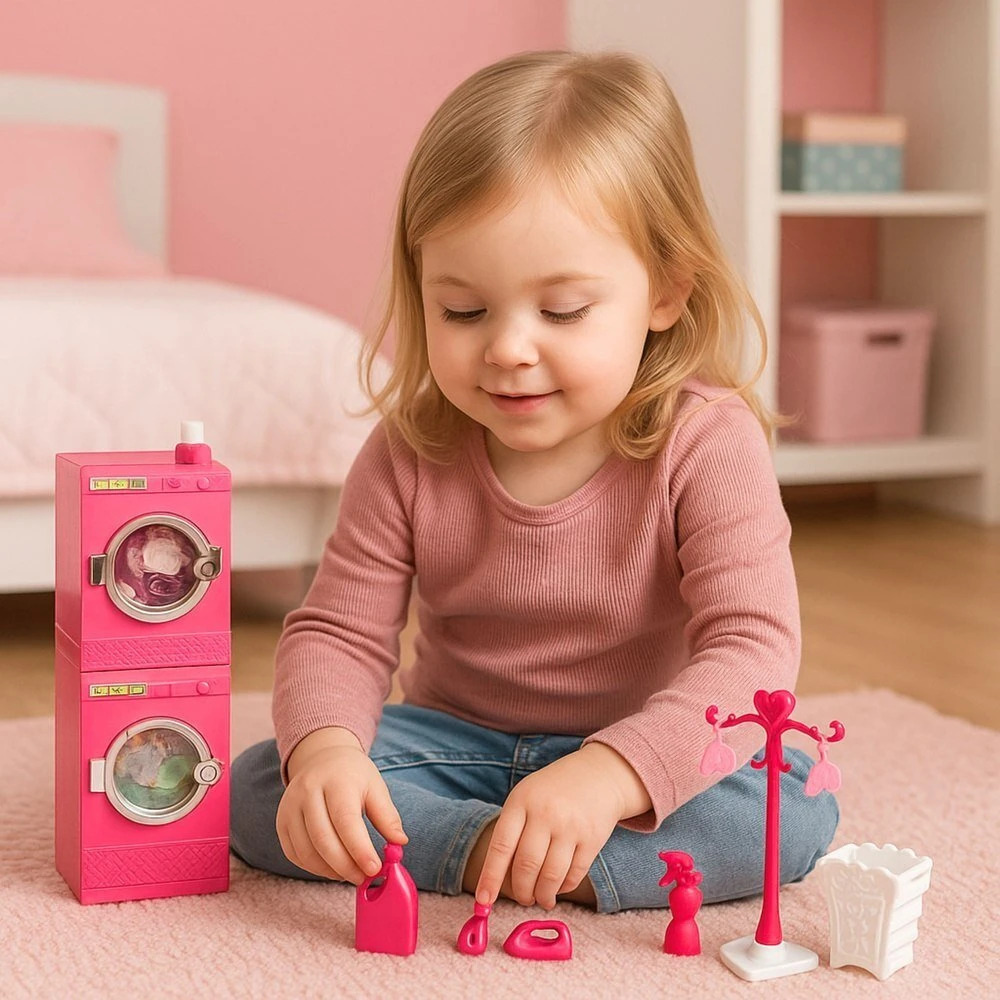 Lean Toys Skalbimo kambario rinkinys lėlėms 29 cm