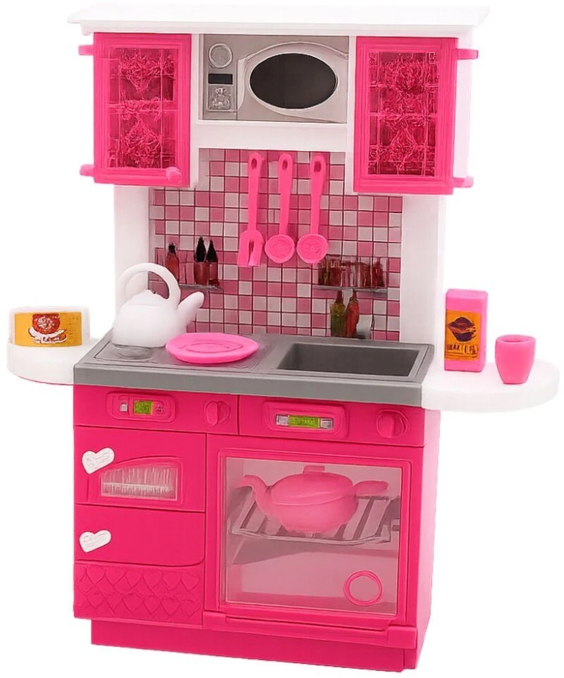 Lean Toys Virtuvės ir šaldytuvo žaidimų rinkinys lėlėms 29 cm
