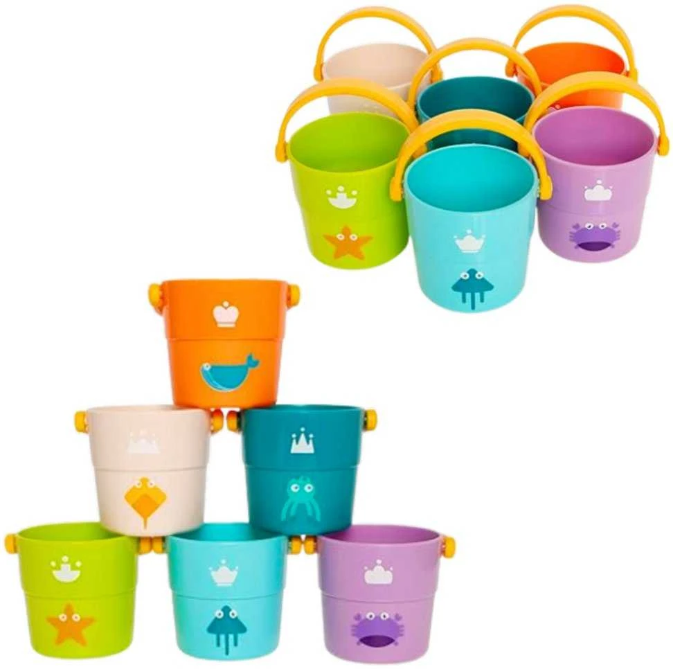 Lean Toys Edukacinis spalvingų kibirėlių rinkinys