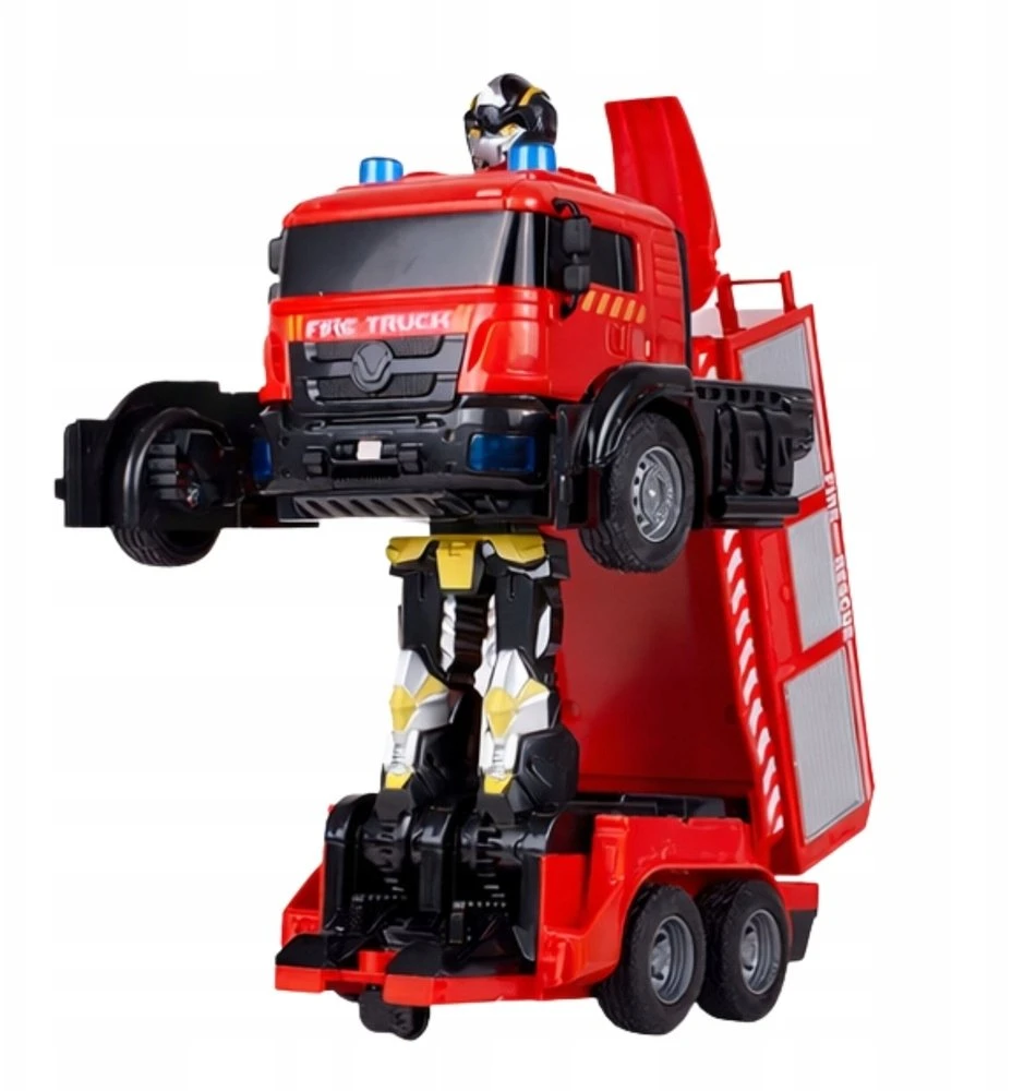 Lean Toys Gaisrininko robotas žaislas 2-in-1 su nuotoliniu valdymu