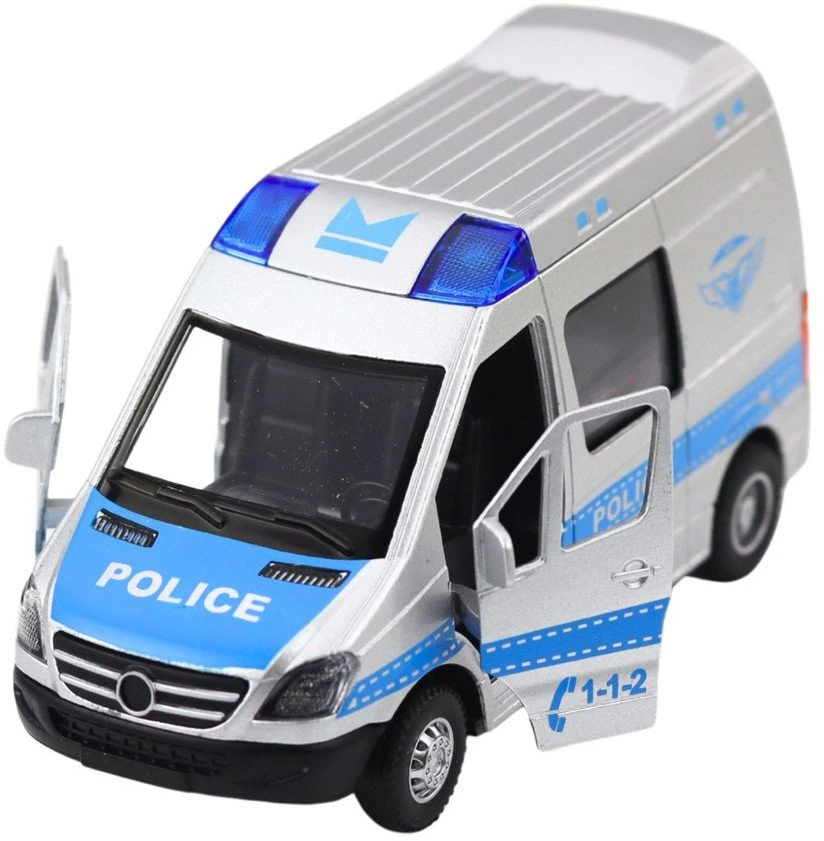 Lean Toys Policijos automobilis 1:32 su traukimo mechanizmu, šviesomis ir garsu