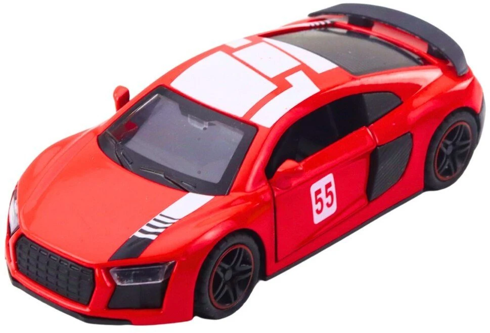 Lean Toys Metalinė sportinė mašina su atidaromomis durimis, raudona, 10.5 cm