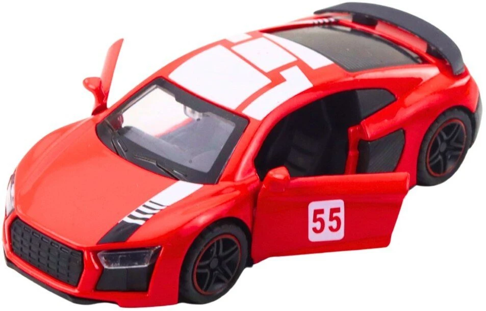 Lean Toys Metalinė sportinė mašina su atidaromomis durimis, raudona, 10.5 cm