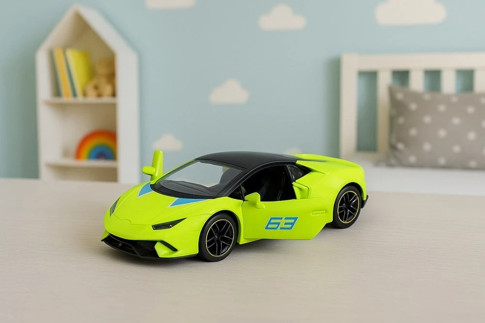 Lean Toys Metalinis sportinis automobilis 1:43 neoninis