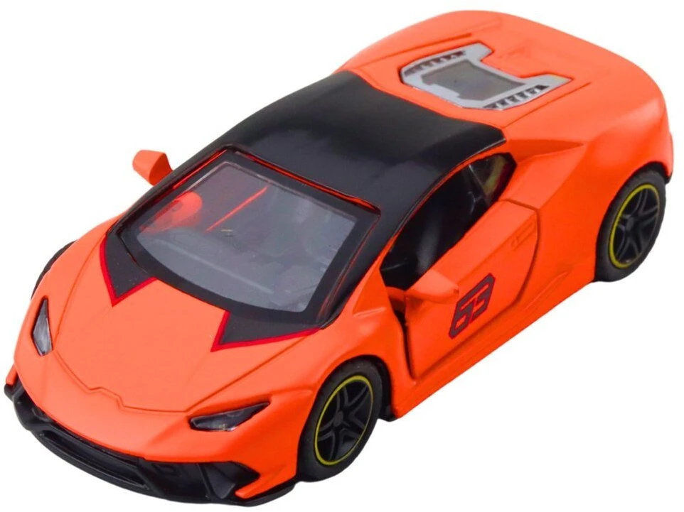 Lean Toys Metalinė sportinė mašina su inercine pavara 1:43 oranžinė