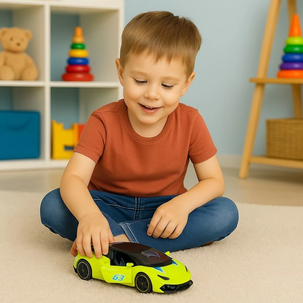 Lean Toys Metalinis sportinis automobilis 1:43 neoninis