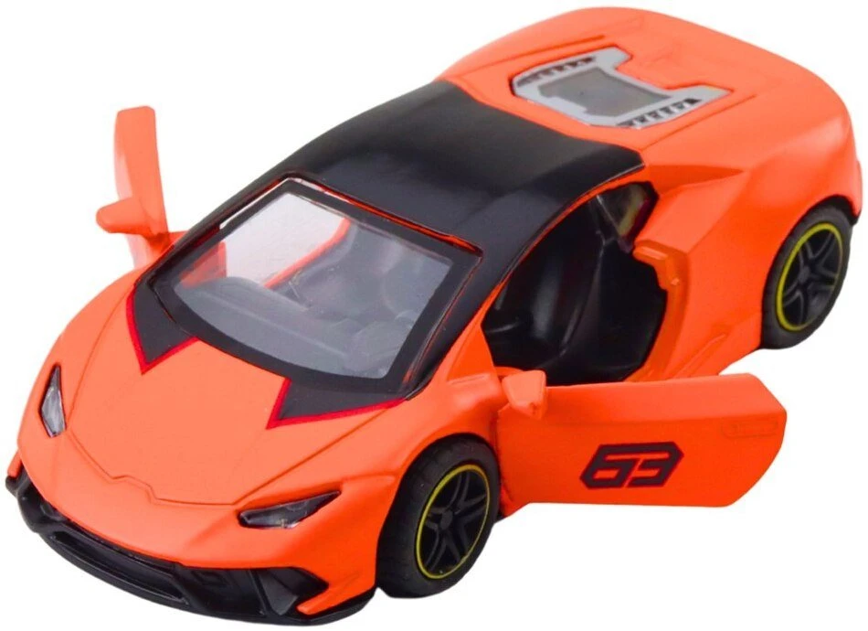 Lean Toys Metalinė sportinė mašina su inercine pavara 1:43 oranžinė