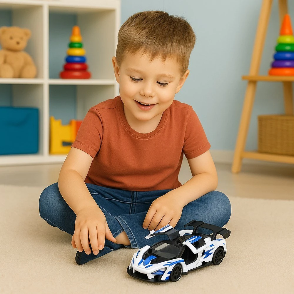 Lean Toys Metalinis sportinis automobilis 1:32 su atidaromomis durimis