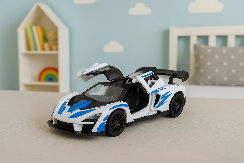 Lean Toys Metalinis sportinis automobilis 1:32 su atidaromomis durimis