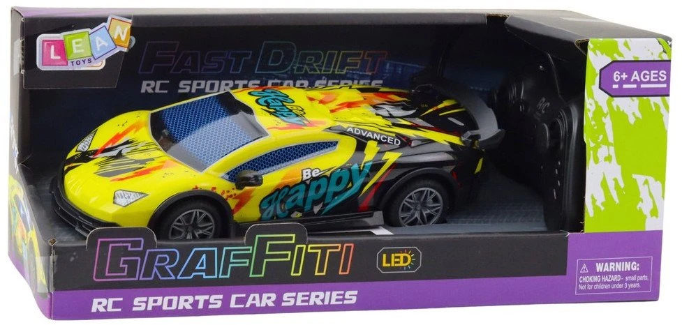 Lean Toys Nuotoliniu būdu valdomas sportinis automobilis 1:22 su LED apšvietimu