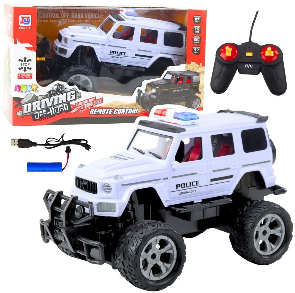 Lean Toys Nuotoliniu būdu valdomas policijos visureigis 1:12