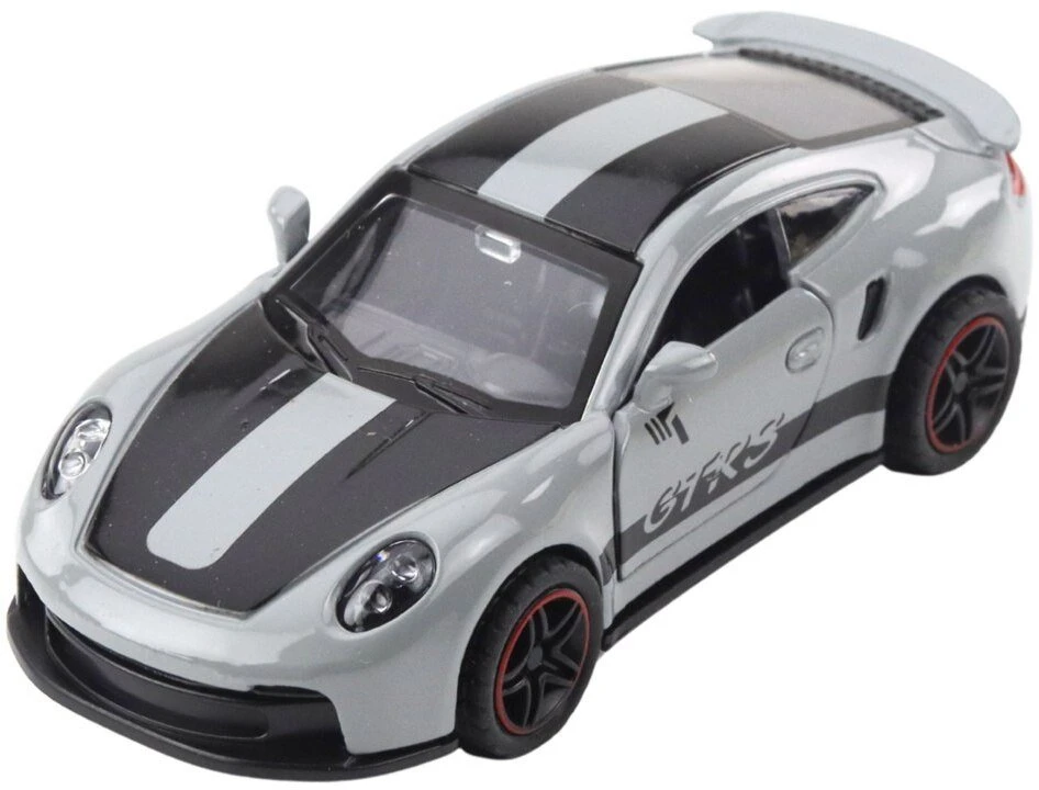 Lean Toys Metalinė sportinė mašina GTRS su atidaromomis durimis, pilka 1:43