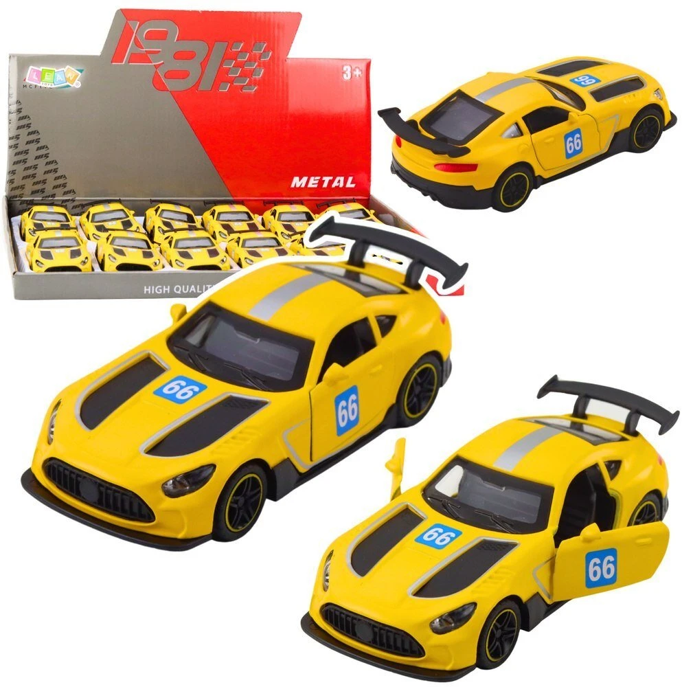 Lean Toys Lenktyninis automobilis metalinis 1:43 geltonas