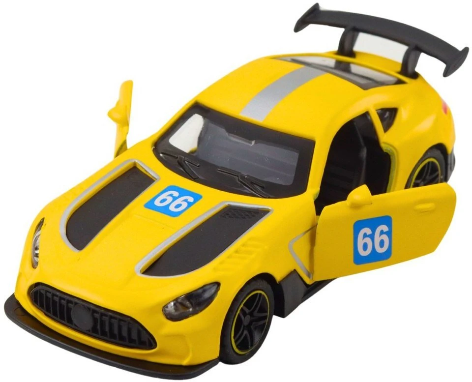 Lean Toys Lenktyninis automobilis metalinis 1:43 geltonas