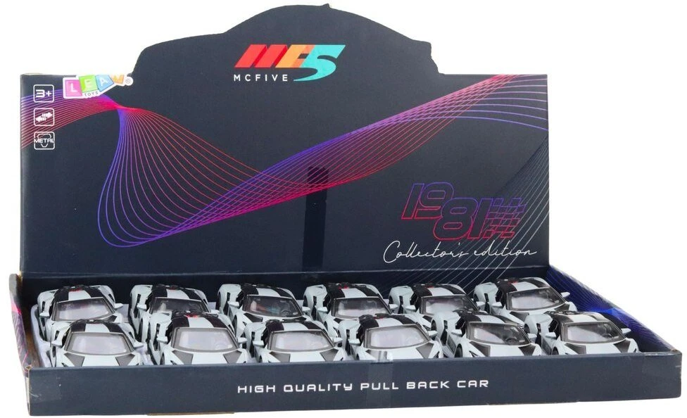 Lean Toys 1:32 Metalinis lenktyninis automobilis su atidaromomis durimis