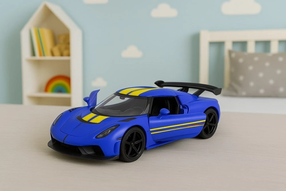 Lean Toys Metalinis sportinis automobilis 1:32 su atidaromomis durimis
