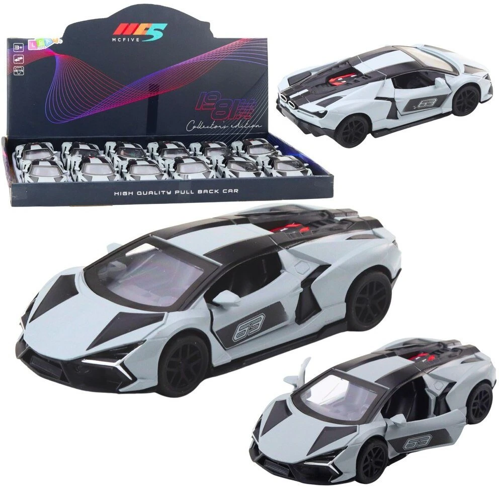 Lean Toys 1:32 Metalinis lenktyninis automobilis su atidaromomis durimis