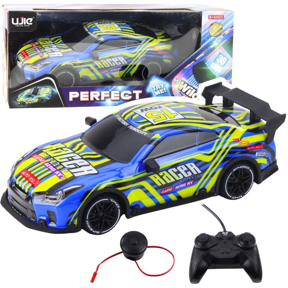 Lean Toys Nuotolinio Valdymo Sportinis Automobilis 25x11x10 cm, Mėlyna ir Geltona
