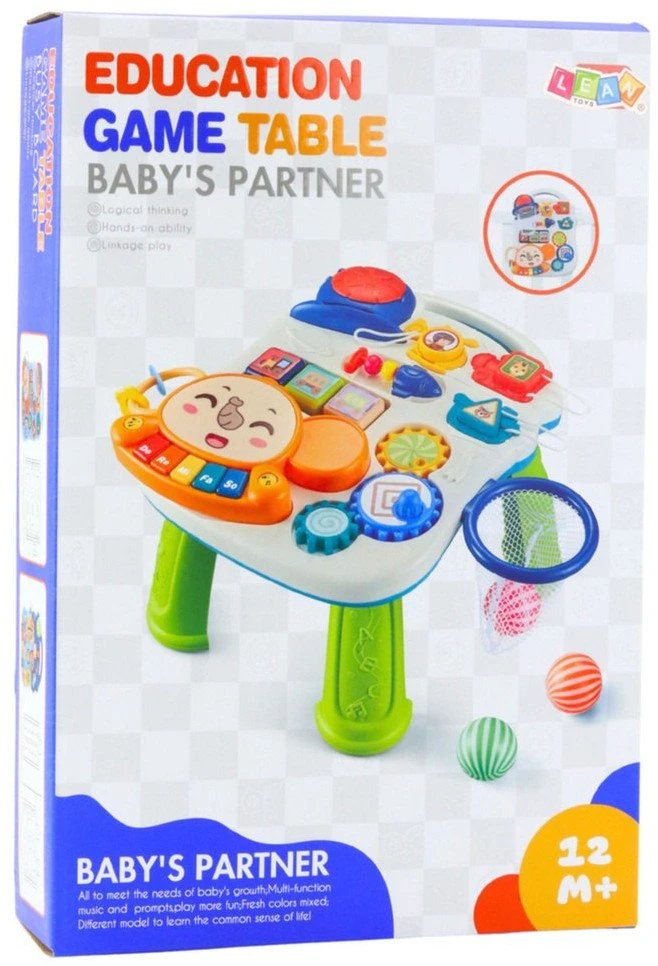 Lean Toys Interaktyvus edukacinis staliukas 6-in-1 su šviesomis ir garsais