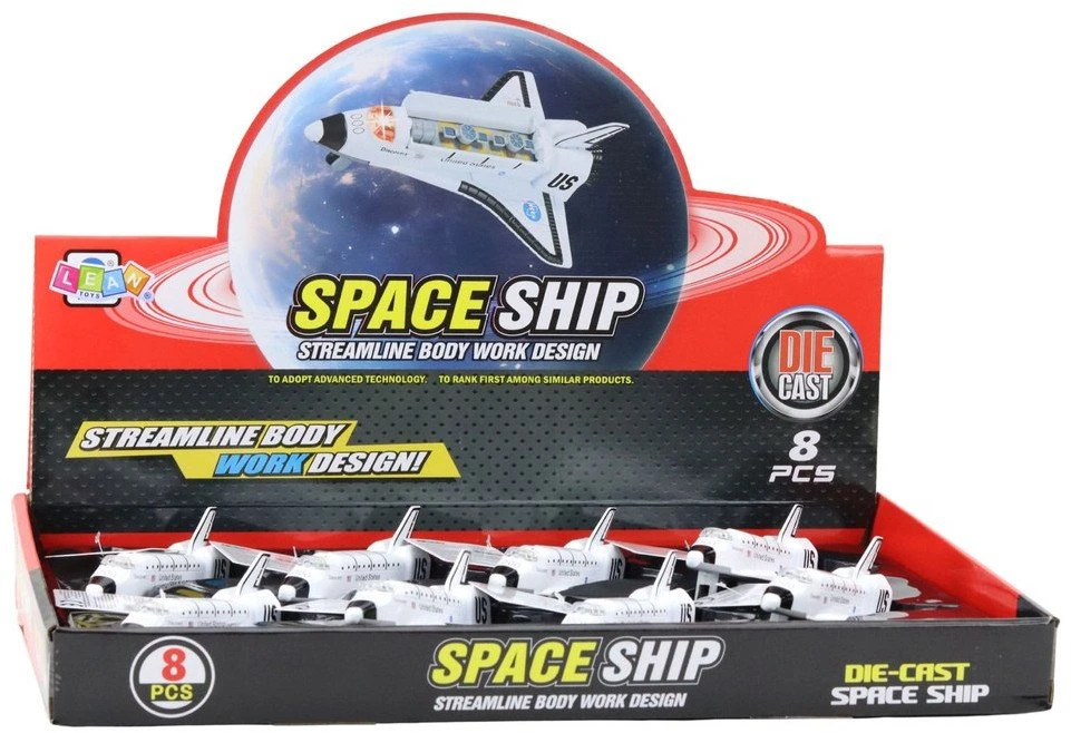 Statek Metalinė kosminė raketa su mechaniniu varikliu 14x10x5 cm